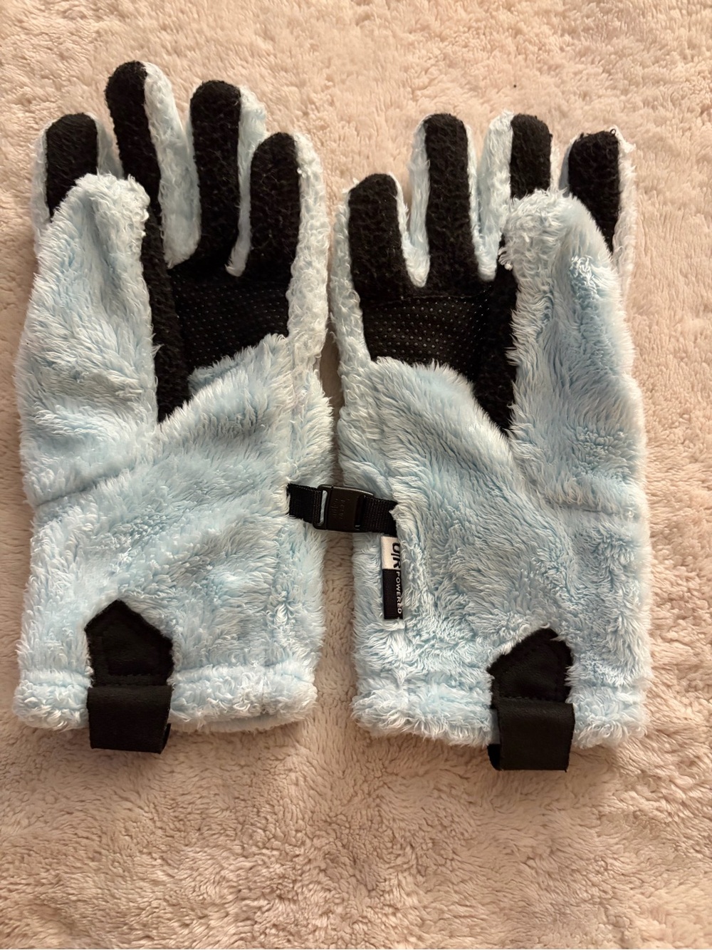 The North Face Kids Plush Mittens - Light Blue & Black